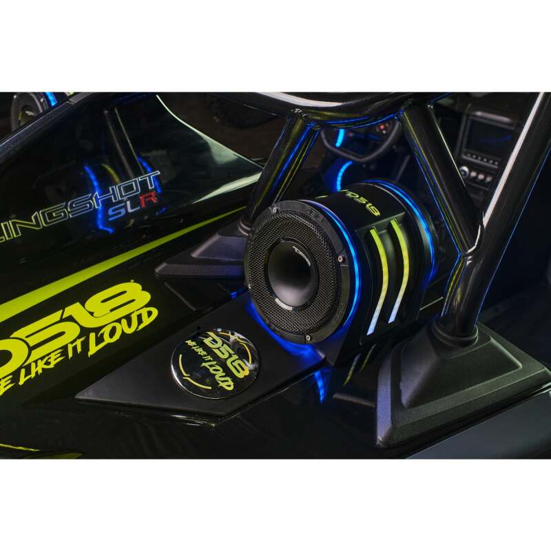 Polaris Slingshot Speaker Enclosures - Headrest - DS18 - SLG-HD6V2 with RGB LED Lighting - Matte Black - `15-`27