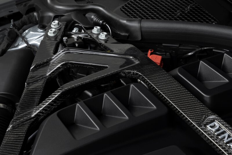 BMW M2 Strut Tower Brace - Dinan - Gloss Twill Carbon - Gloss Carbon Fiber - `21-`26