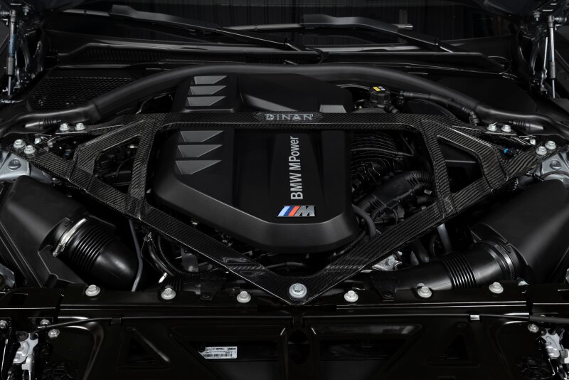 BMW M3 Strut Tower Brace - Dinan - Gloss Twill Carbon - Gloss Carbon Fiber - `21-`26