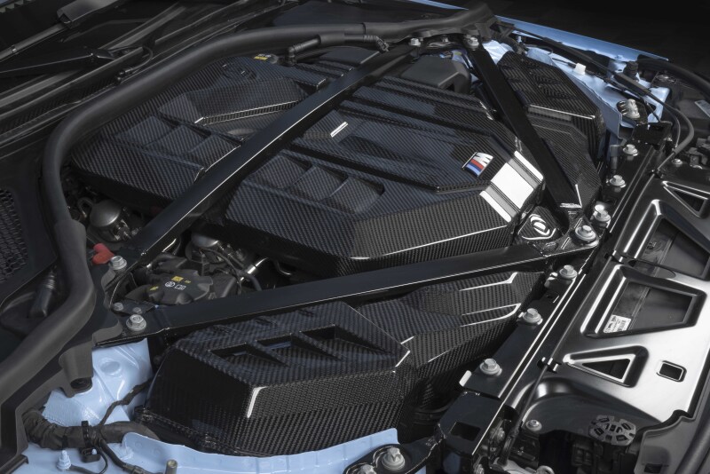BMW M2 Engine Cover - Dinan - Carbon Fiber S58 - Gloss-Matte Carbon Fiber - `21-`26