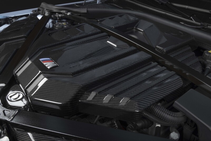 BMW M3 Engine Cover - Dinan - Carbon Fiber S58 - Gloss-Matte Carbon Fiber - `21-`26
