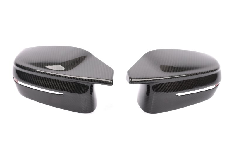 BMW M4 Mirror Covers - Dinan - Clear-coated Carbon, 2x2 Gloss Twill - Carbon Fiber - `21-`26