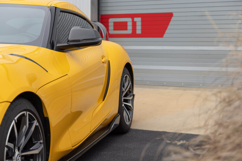 Toyota GR Supra Side Skirts - Dinan - 2x2 Gloss Twill Carbon Fiber - Carbon Fiber - `20-`26
