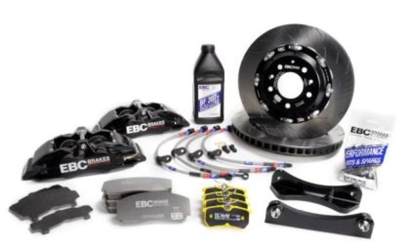 BMW 3 Series Big Brake Kit - Front - EBC - Apollo-4 Calipers + 330mm Swept Grooved 2-Piece Rotors - Black - `12-`19 BMW 3 Series Big Brake Kit - Front - EBC - Apollo-4 Calipers + 330mm Swept Grooved 2-Piece Rotors - Black - `12-`19