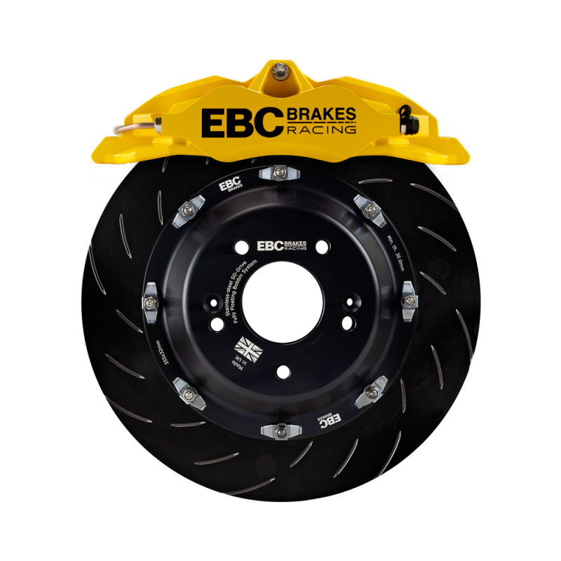 Subaru BRZ Brake Kit - Front - EBC - 330mm Rotors + Yellow Apollo-4 Calipers + Braided Brake Lines - Yellow - `12-`21