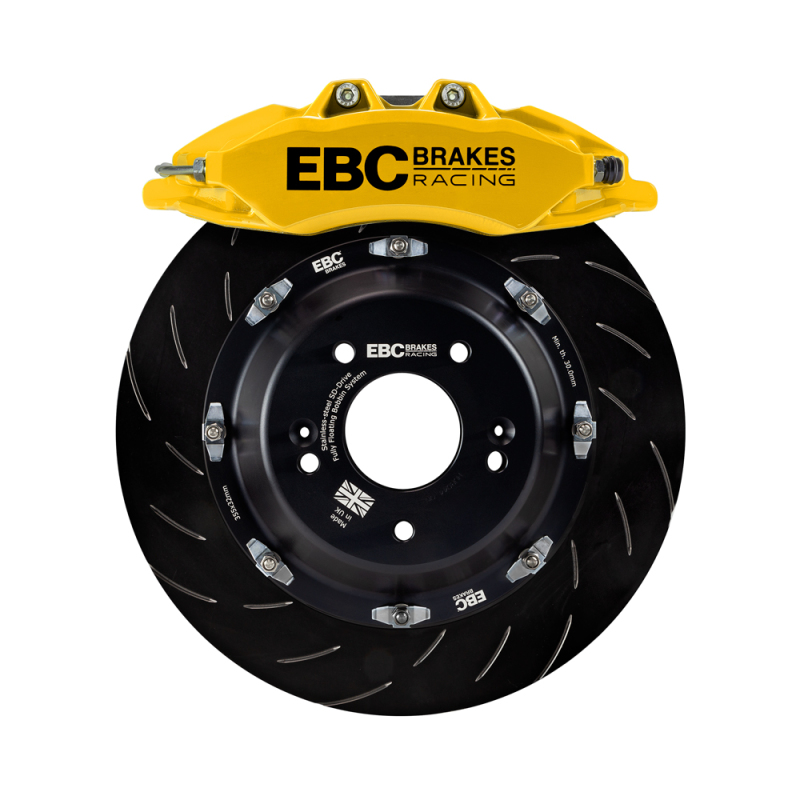 BMW 3-Series E46 Brake Kit - Front - EBC - Yellow Apollo-6 Calipers + 355mm Rotors - `99-`05 BMW 3-Series E46 Brake Kit - Front - EBC - Yellow Apollo-6 Calipers + 355mm Rotors - `99-`05