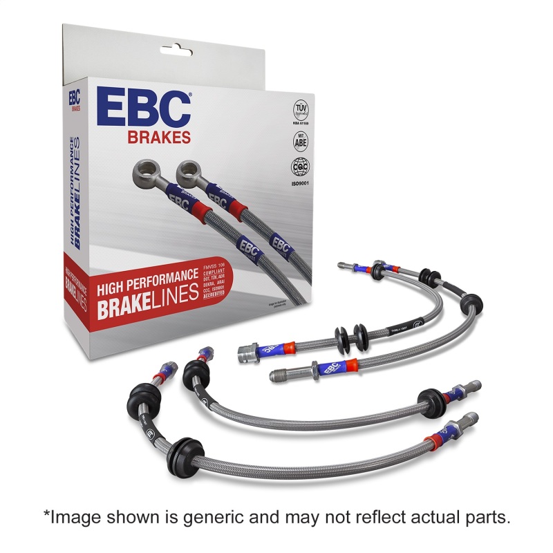 Subaru WRX STI Brake Line Kit - Front + Rear - EBC - Stainless Braided - `18-`27