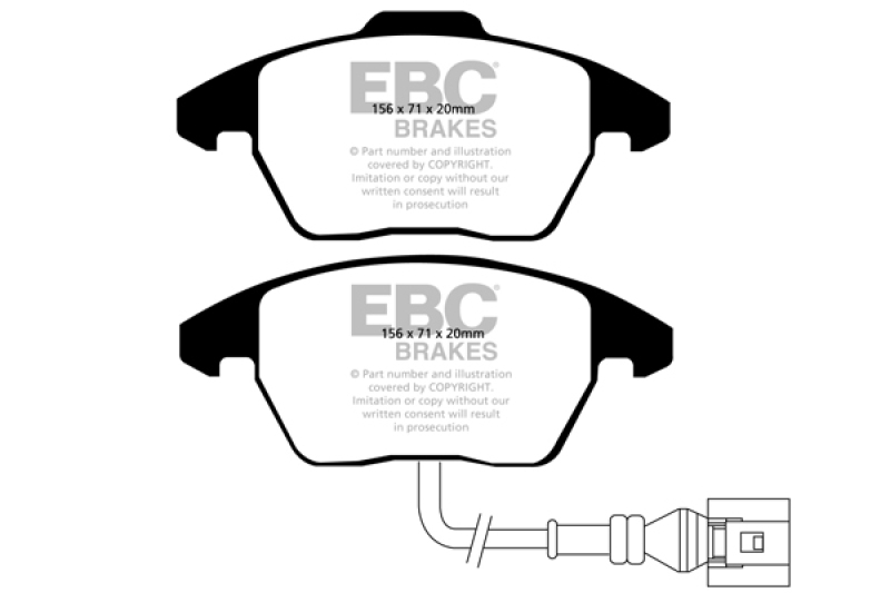 Audi A3 Brake Pads - Front - EBC - Greenstuff 2000 Series - `06-`13