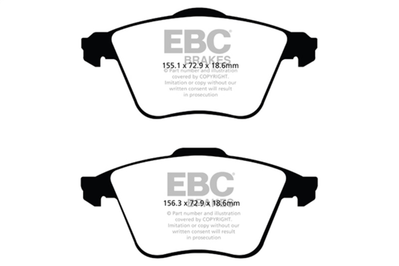 Mazda 3 Brake Pads - Front - EBC - Greenstuff 2000 Series - `07-`13