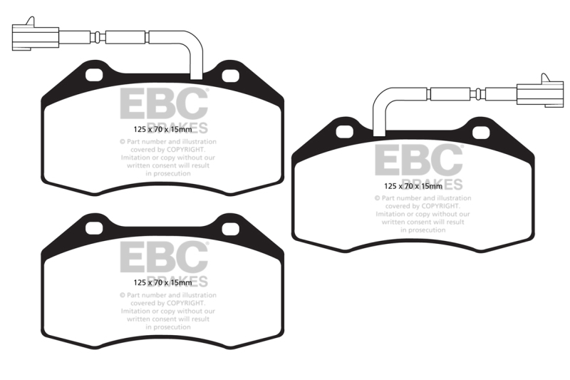 Alfa Romeo 4C Brake Pads - Front - EBC - Greenstuff 2000 Series Sport - `14-`27