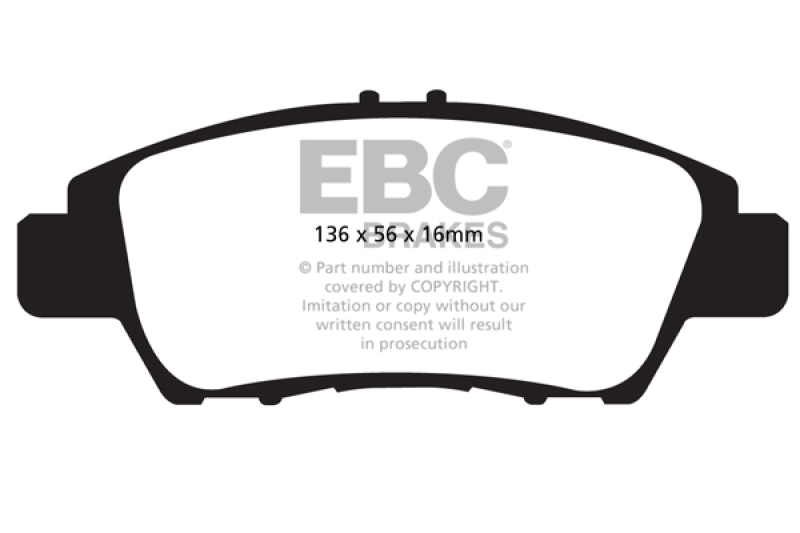 Honda CR-Z Brake Pads - Front - EBC - Greenstuff 2000 Series - `10-`27