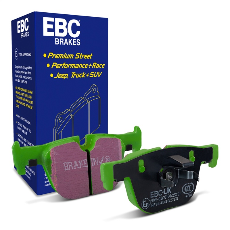 BMW ActiveHybrid 3 Brake Pads - Rear - EBC - Greenstuff 2000 Series Sport - `12-`27