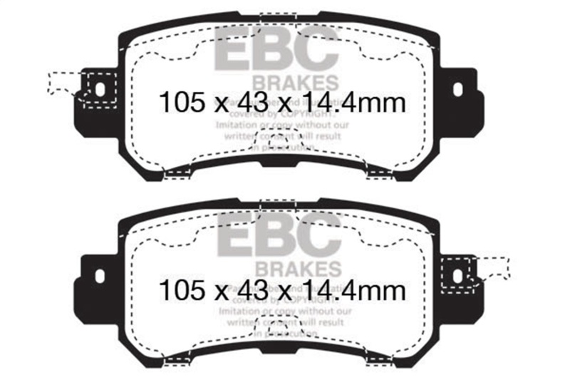 Mazda CX-5 Brake Pads - Rear - EBC - Greenstuff 2000 Series Sport - `12-`27