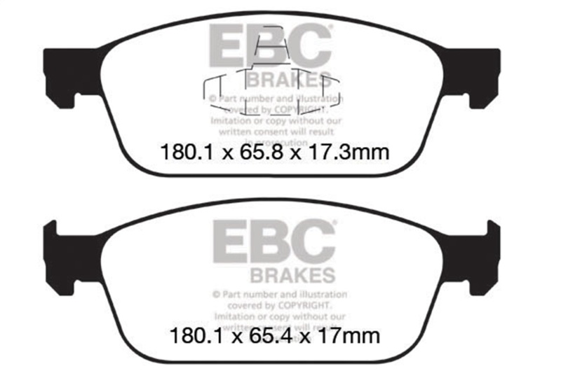 Ford Focus Brake Pads - Front - EBC - Greenstuff 2000 Series Sport - `12-`27