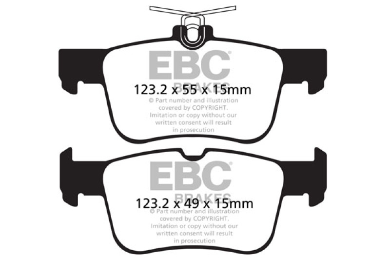 Ford Fusion Brake Pads - Rear - EBC - Greenstuff 2000 Series Sport - `13-`27