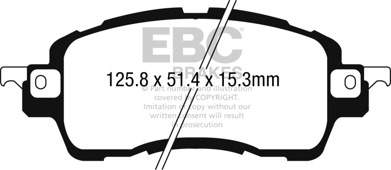 Toyota Yaris iA Brake Pads - Front - EBC - Greenstuff 2000 Series Sport - `16-`27