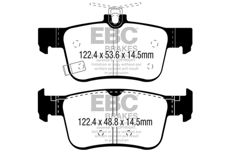 Honda Civic Coupe Brake Pad Set - Rear - EBC - Greenstuff 2000 Series - `16-`27
