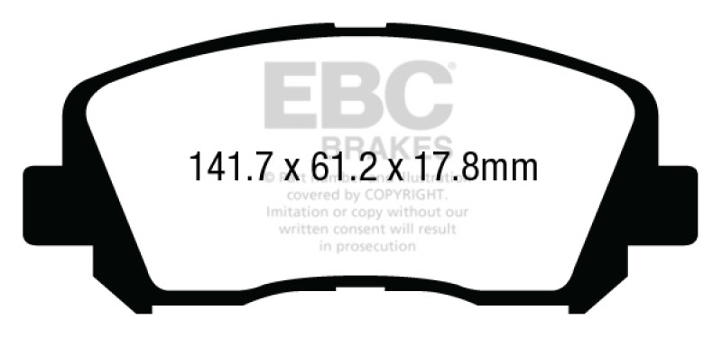 Chrysler 200 Brake Pads - Front - EBC - Greenstuff 2000 Series - `15-`27