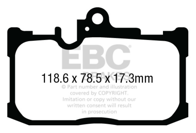 Lexus GS350 Brake Pads - Front - EBC - Greenstuff 2000 Series Sport - `13-`27