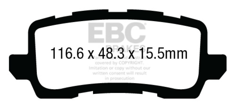 Acura RLX Brake Pads - Rear - EBC - Greenstuff 2000 Series Sport - `13-`27