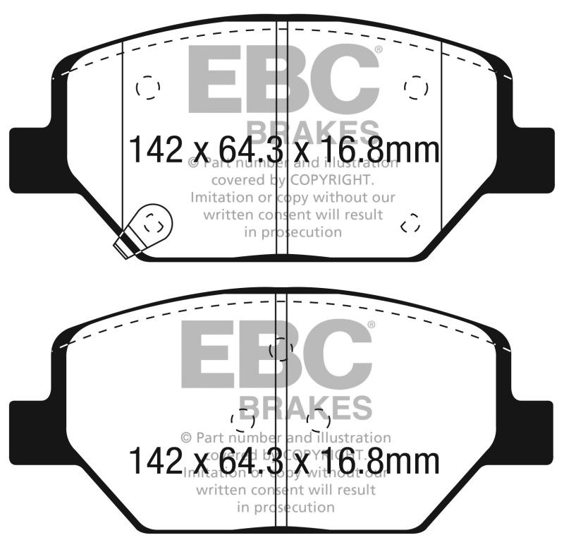 Buick Envision Brake Pads - Front - EBC - Greenstuff 2000 Series - `16-`27