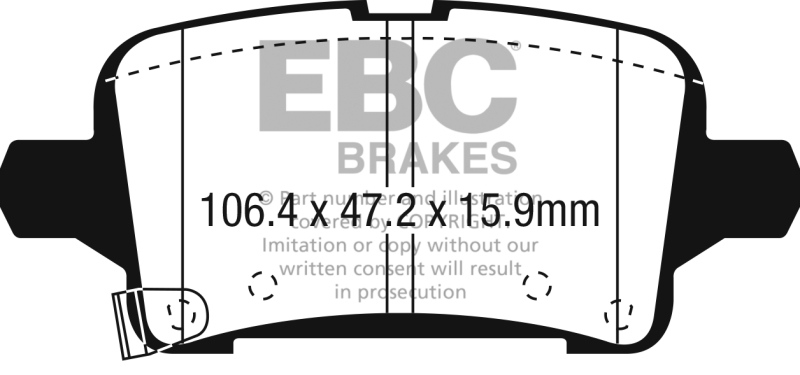 Chevrolet Malibu Brake Pads - Rear - EBC - Greenstuff 2000 Series Sport - `16-`27