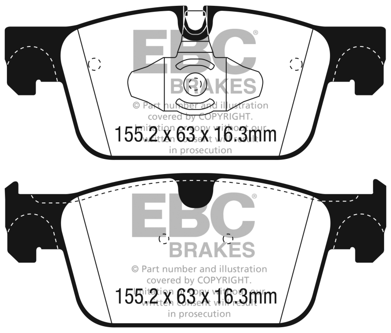Volvo S90 Brake Pad Set - Front - EBC - Redstuff Ceramic - `17-`27