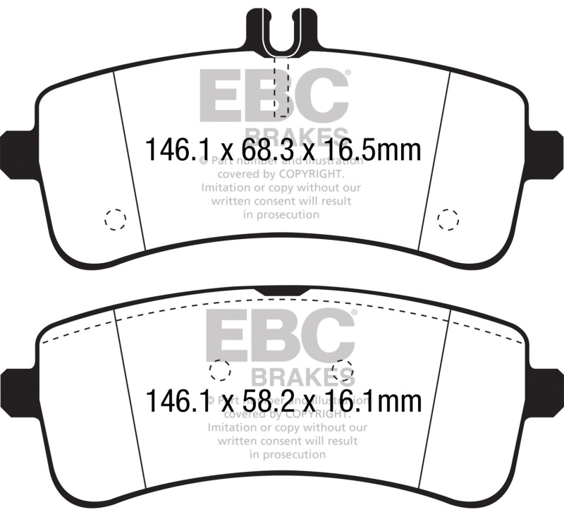 Mercedes-Benz C63 S AMG Brake Pads - Rear - EBC - Redstuff - `15-`27