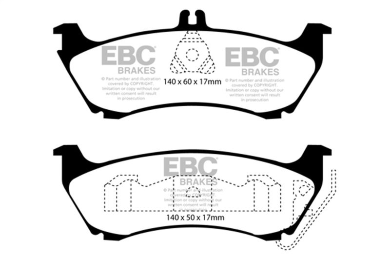 Mercedes-Benz M-Class Brake Pads - Rear - EBC - Yellowstuff - `99-`02