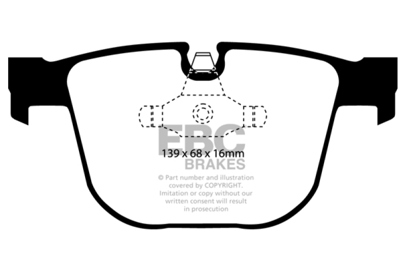 BMW M3 Brake Pads - Rear - EBC - Yellowstuff - `08-`10 BMW M3 Brake Pads - Rear - EBC - Yellowstuff - `08-`10