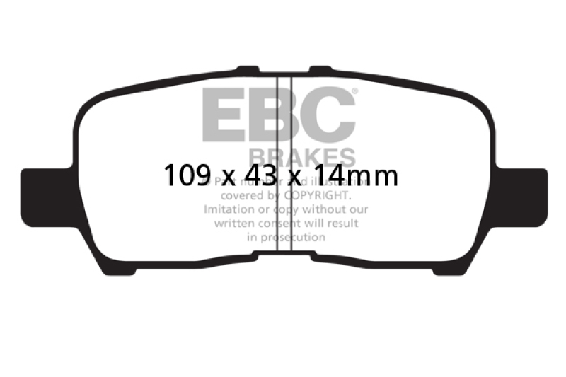 Buick Allure Brake Pads - Rear - EBC - Yellowstuff - `05-`09 Buick Allure Brake Pads - Rear - EBC - Yellowstuff - `05-`09