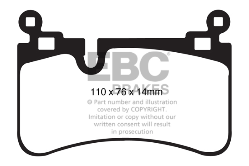 Mercedes-Benz C63 AMG Brake Pads - Rear - EBC - Yellowstuff - `08-`13
