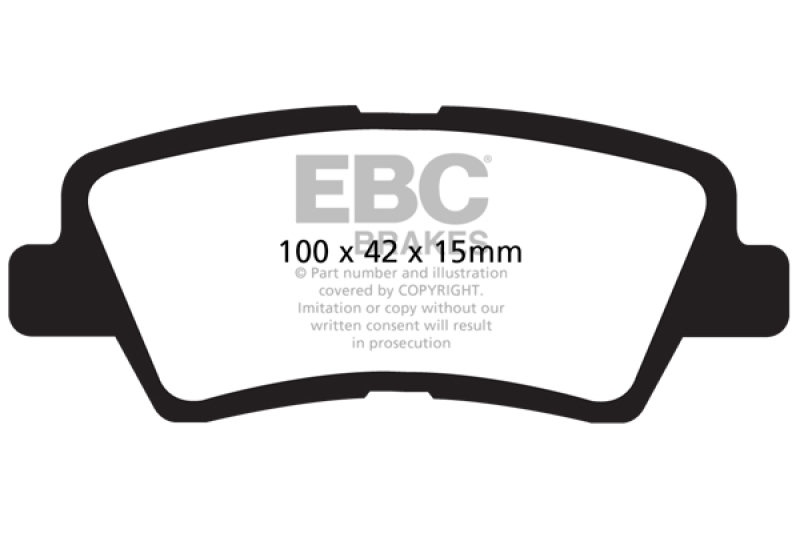 Hyundai Elantra Brake Pads - Rear - EBC - Yellowstuff - 2012