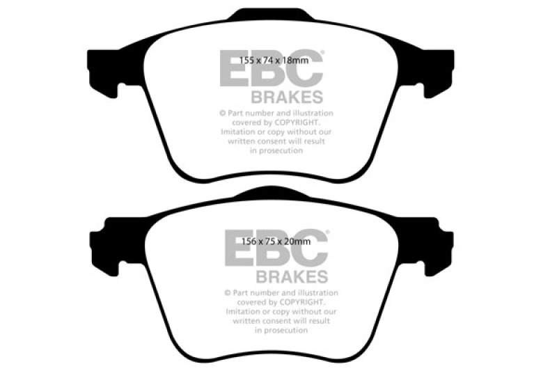 Volvo S60 Brake Pads - Front - EBC - Yellowstuff - `11-`27