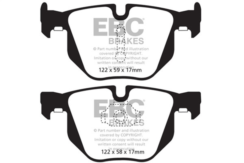 BMW X5 Brake Pads - Rear - EBC - Yellowstuff - `10-`14