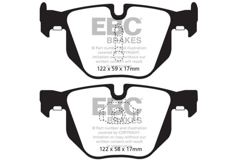 BMW X5 Brake Pads - Rear - EBC - Yellowstuff - `10-`14 BMW X5 Brake Pads - Rear - EBC - Yellowstuff - `10-`14