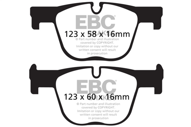 BMW 3 Series Brake Pads - Rear - EBC - Yellowstuff - `12-`27