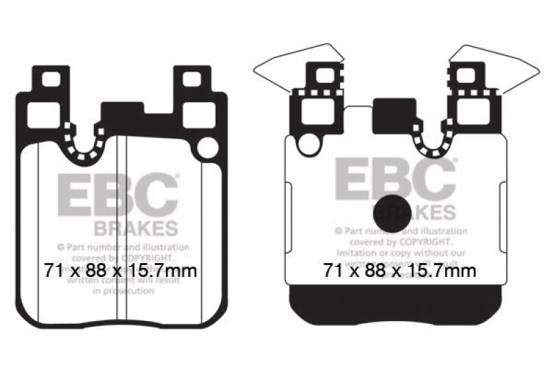 BMW M3 Brake Pads - Rear - EBC - Yellowstuff - `14-`27