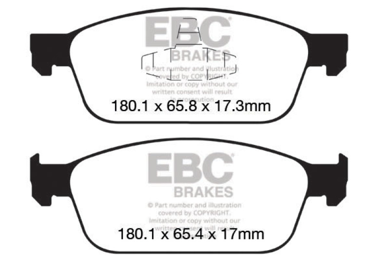 Ford Focus Brake Pads - Front - EBC - Yellowstuff - `12-`27