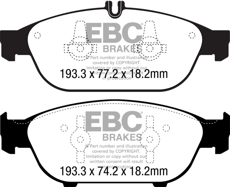 Mercedes-Benz E550 Brake Pads - Front - EBC - Yellowstuff - `12-`27
