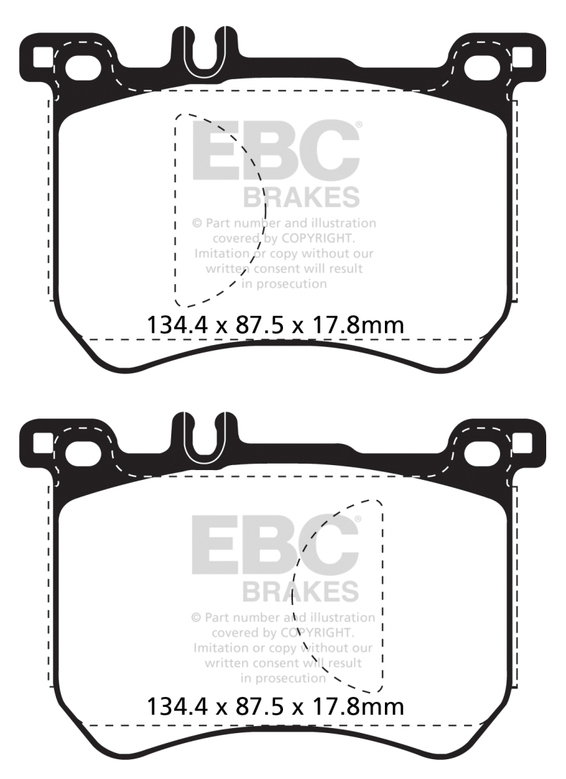 Mercedes-Benz SL400 Brake Pads - Front - EBC - Yellowstuff - `15-`27