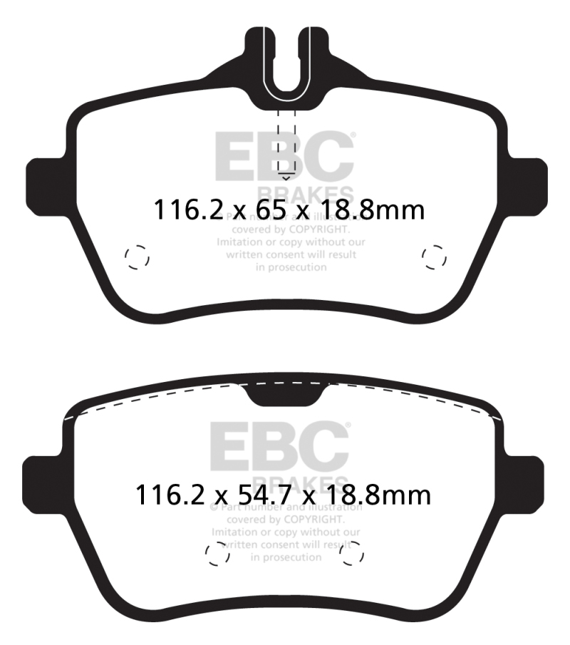 Mercedes-Benz S550 Brake Pads - Rear - EBC - Yellowstuff - `14-`27