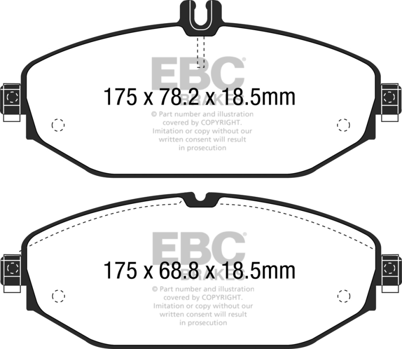 Mercedes-Benz C300 Brake Pads - Front - EBC - Yellowstuff - `15-`27