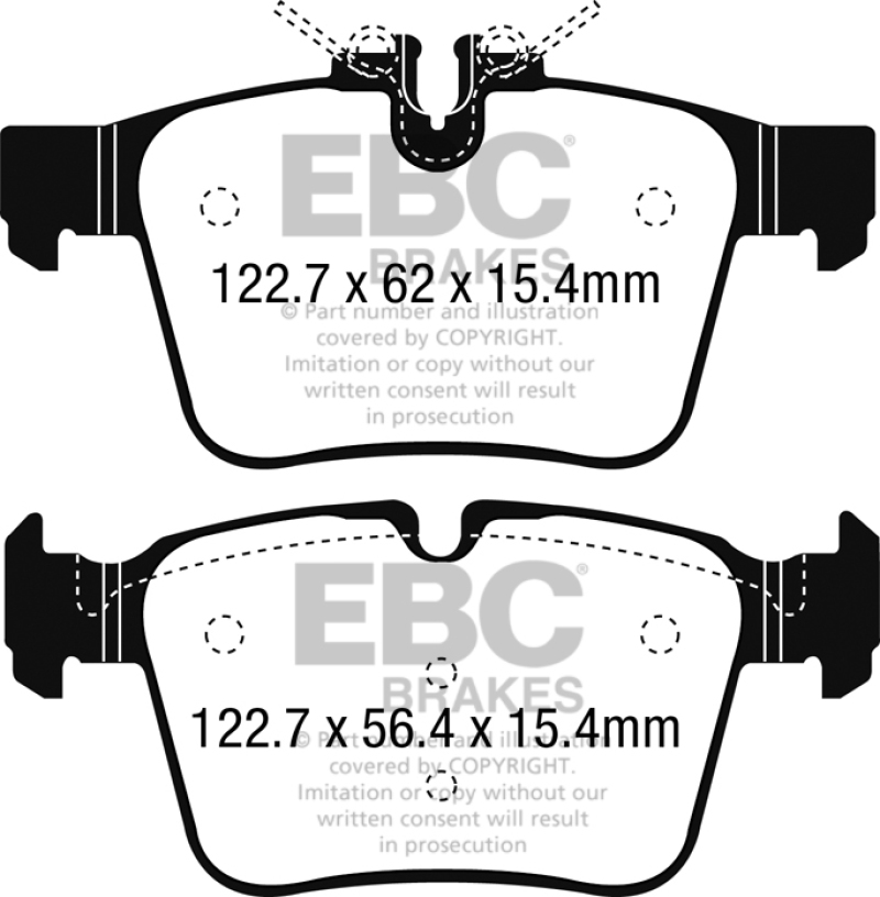 Mercedes-Benz C300 Brake Pads - Rear - EBC - Yellowstuff - `15-`27