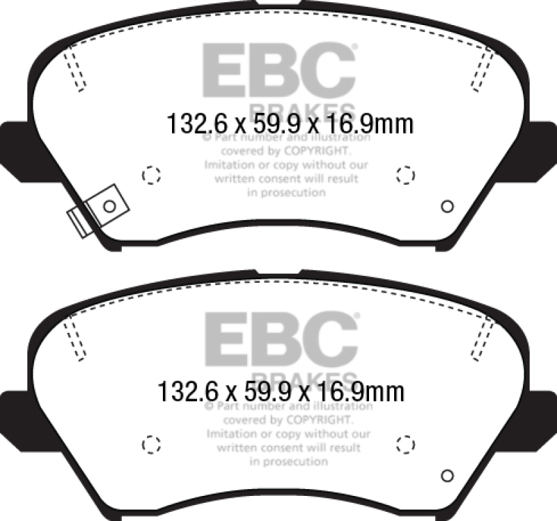 Hyundai Elantra GT Brake Pads - Front - EBC - Yellowstuff - 2017