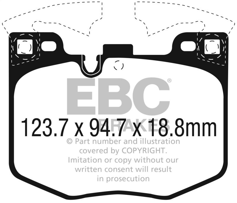 BMW 5 Series Brake Pads - Front - EBC - Yellowstuff - `17-`27