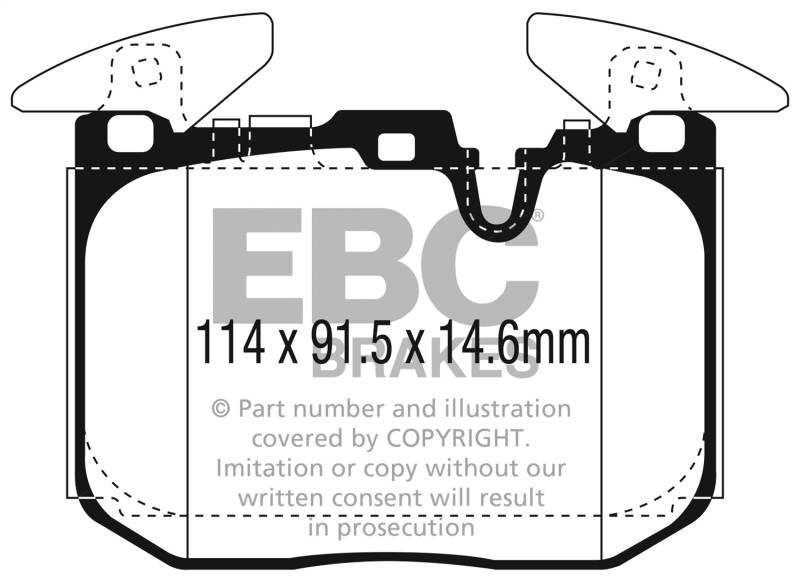 BMW I8 Brake Pads - Front - EBC - Yellowstuff - `14-`27