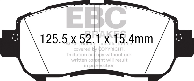 Nissan Kicks Brake Pads - Front - EBC - Yellowstuff - `18-`27