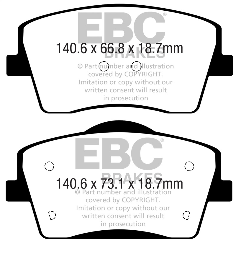 Volvo XC40 Brake Pads - Front - EBC - Yellowstuff - `18-`27