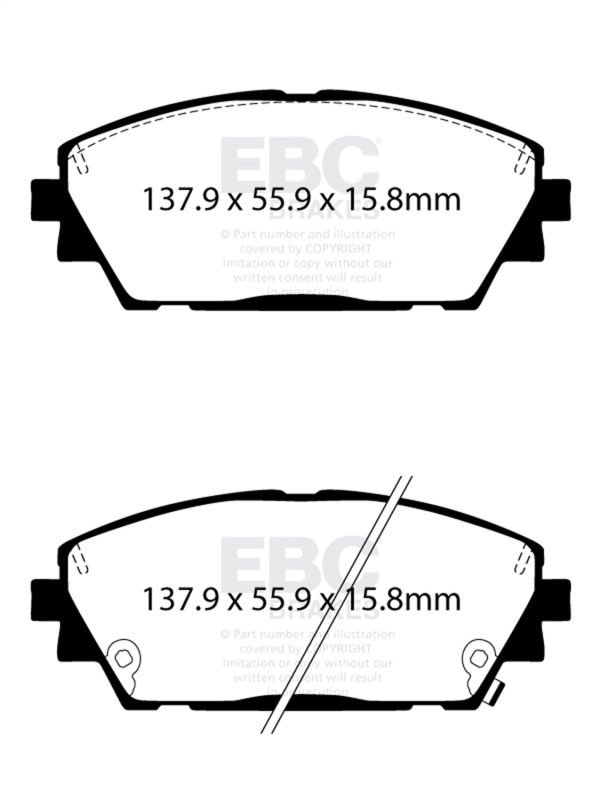 Mazda 3 Brake Pads - Front - EBC - Yellowstuff - `19-`27
